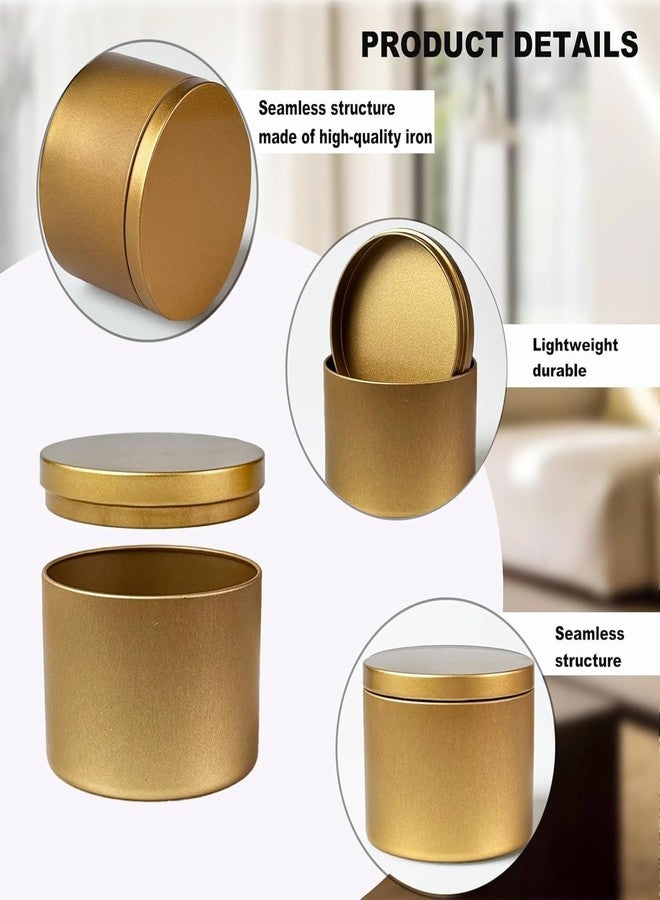 Phinicco Candle Tins 24 Pcs 8 oz Premium Golden Candle Jars - Image 2